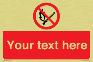 Custom No Open Flames Sign